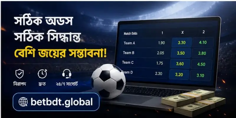 অনলাইন বেটিং অডস বিশ্লেষণ ও সম্ভাব্য রিটার্ন হিসাবের উদাহরণ