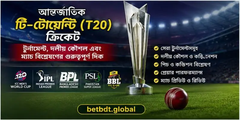 আন্তর্জাতিক টি-টোয়েন্টি (T20) ক্রিকেট টুর্নামেন্ট, দলীয় কৌশল এবং ম্যাচ বিশ্লেষণের গুরুত্বপূর্ণ দিক
