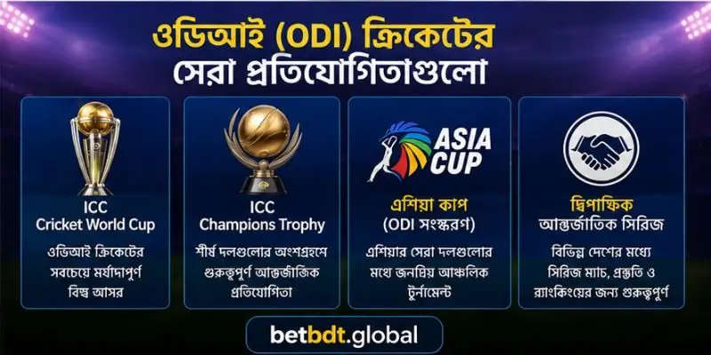 ওডিআই (ODI) ক্রিকেট গাইড – ব্যাটিং, বোলিং, পরিসংখ্যান ও ম্যাচ বিশ্লেষণের সম্পূর্ণ তথ্য