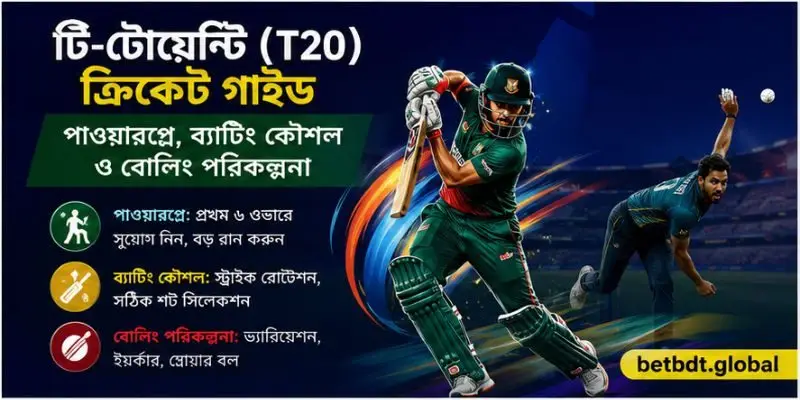 টি-টোয়েন্টি (T20) ক্রিকেট গাইড অনুযায়ী পাওয়ারপ্লে, ব্যাটিং কৌশল ও বোলিং পরিকল্পনা