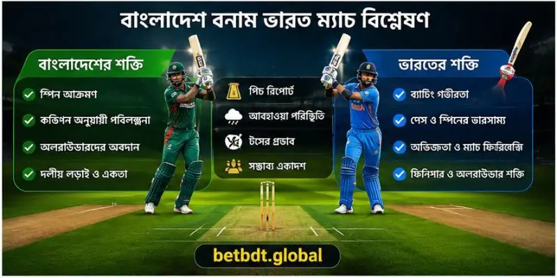বাংলাদেশ ও ভারতের মুখোমুখি লড়াইয়ে দলীয় শক্তি, খেলোয়াড়দের ফর্ম এবং ভেন্যুর প্রভাবের বিস্তারিত বিশ্লেষণ